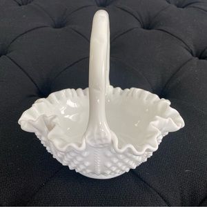 Fenton Milk Glass Brides Basket